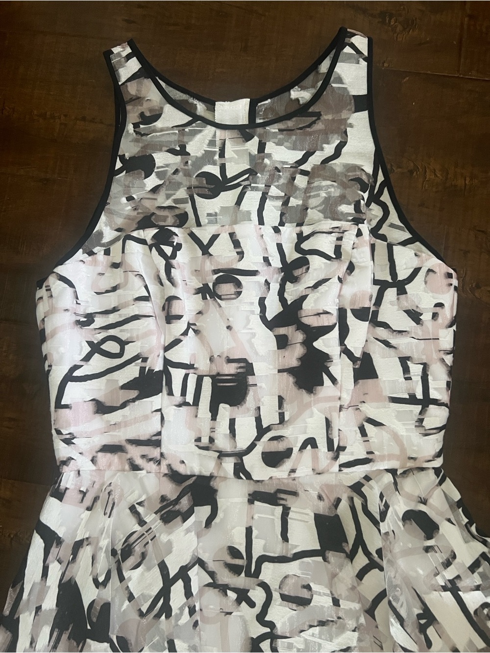 Milly New York "Surrealist" Fil Coupé Scribble Print Dress - Picture 2 of 7